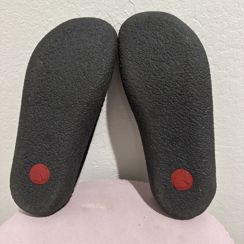 HAFLINGER Wool HardSole Women Slippers Black Size 41 US 9 - Picture 6 of 7